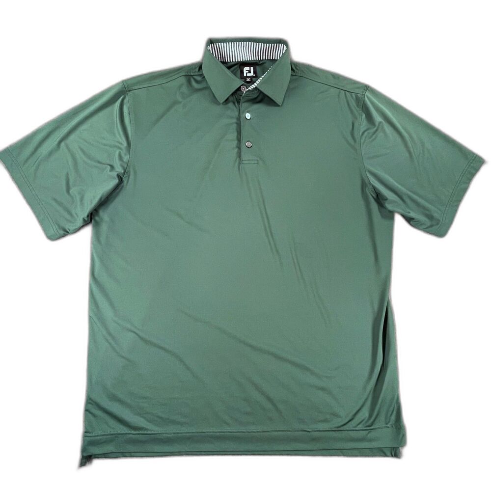FootJoy Golf Polo‎ Shirt XL Green Performance Stretch Moisture Wicking Golfing